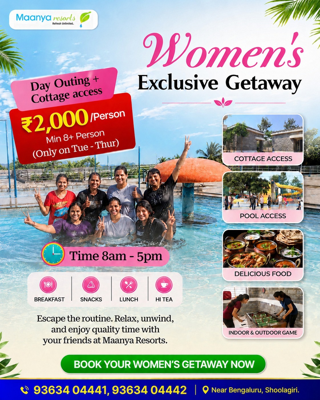 womens package in maanya resort